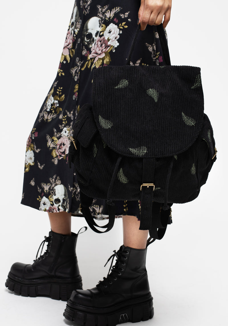 Osmunda Fern Embroidered Satchel Backpack