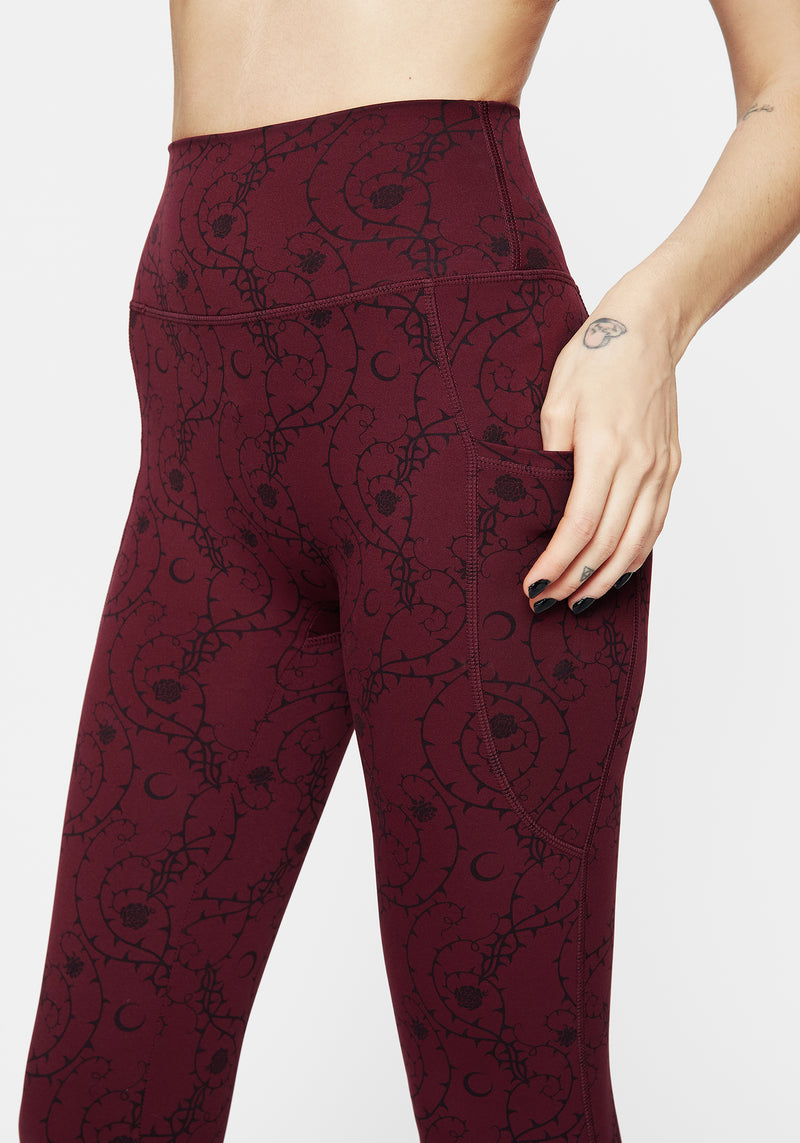 Rosethorn Blumenmuster Druck Athleisure Sport Leggings