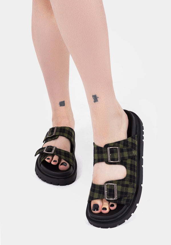 Terra Gingham Buckle Sandals