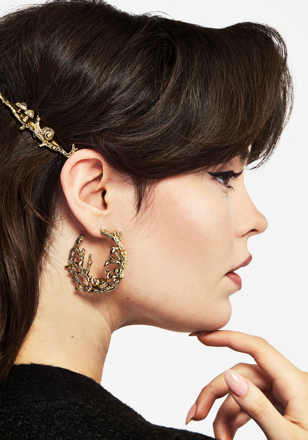 Zinnia Hoop Earrings - Gold