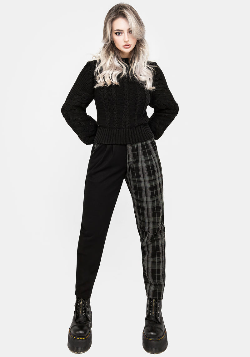 Checkmate High Waist Tapered Trousers