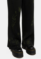 Diastella Floral Jacquard Rib Knit Trousers