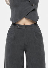 Moonage Herringbone Tailored Trousers - Grey