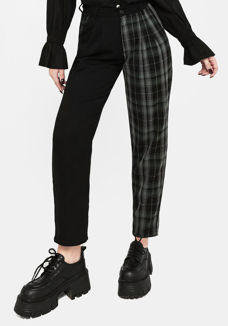 Checkmate High Waist Tapered Trousers