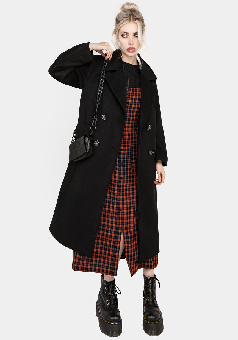 Theia Double Breasted Longline Wool Blend Coat