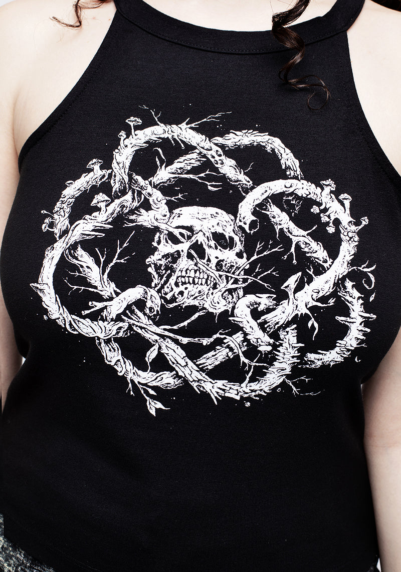 Calavera Racer Back Crop Vest