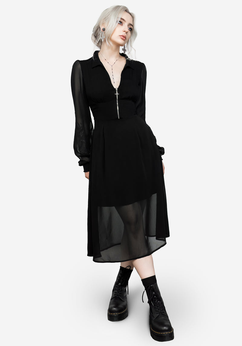 Nancy Sheer Midi Shirt Dress