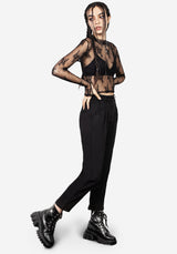 Eternal Lace Crop Long Sleeve Top