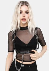 Jinx Mesh Kurz Ärmel Top