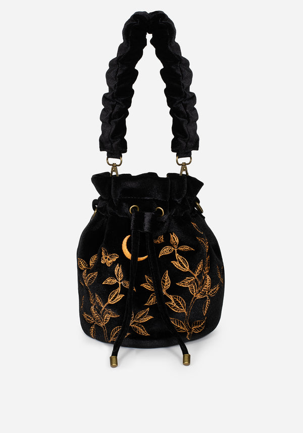 Instar Butterfly Embroidered Bucket Bag
