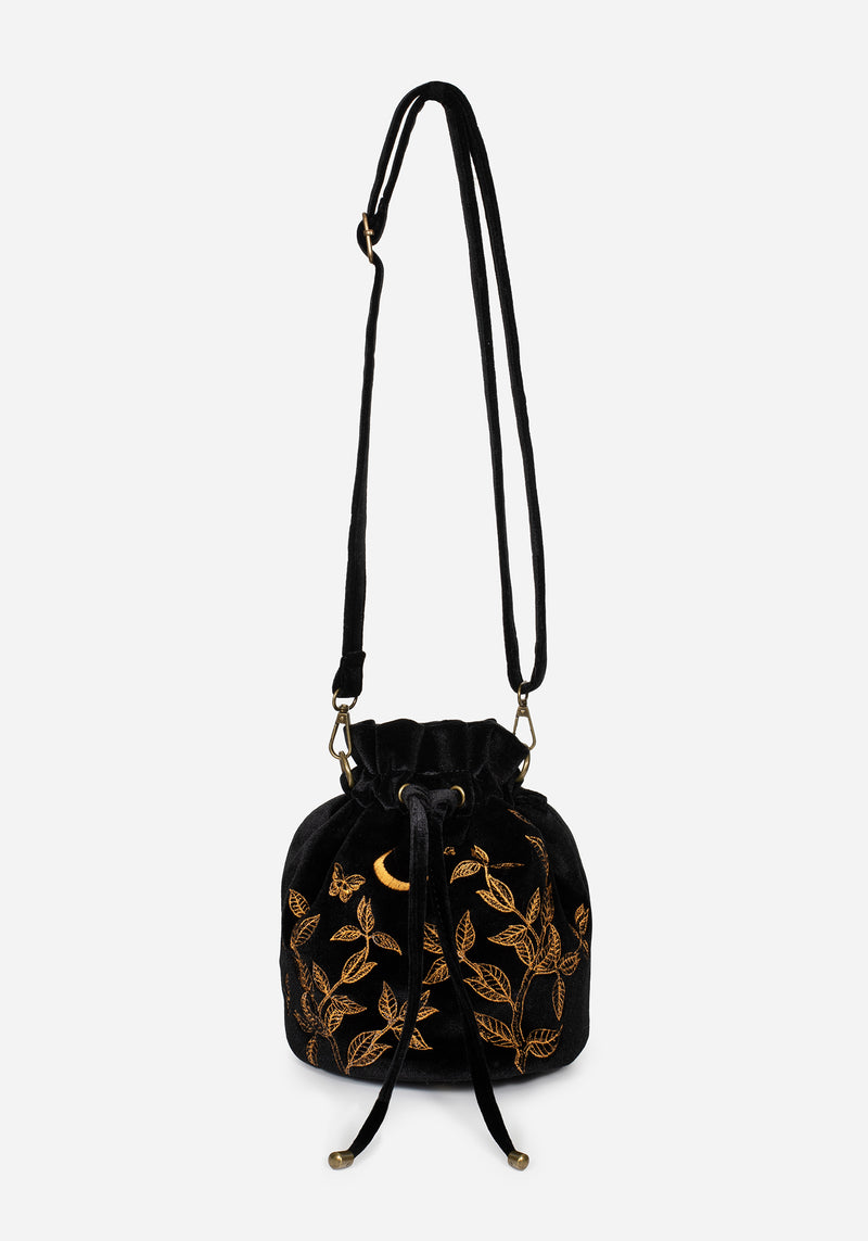 Instar Butterfly Embroidered Bucket Bag