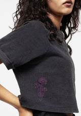 Scutellaria Embroidered Boxy Crop Tee