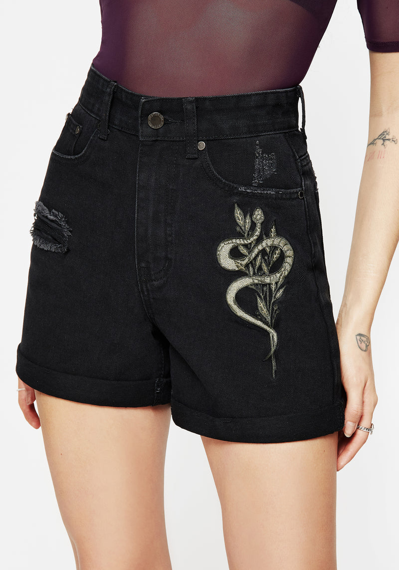 Nirah Embroidered Denim Shorts