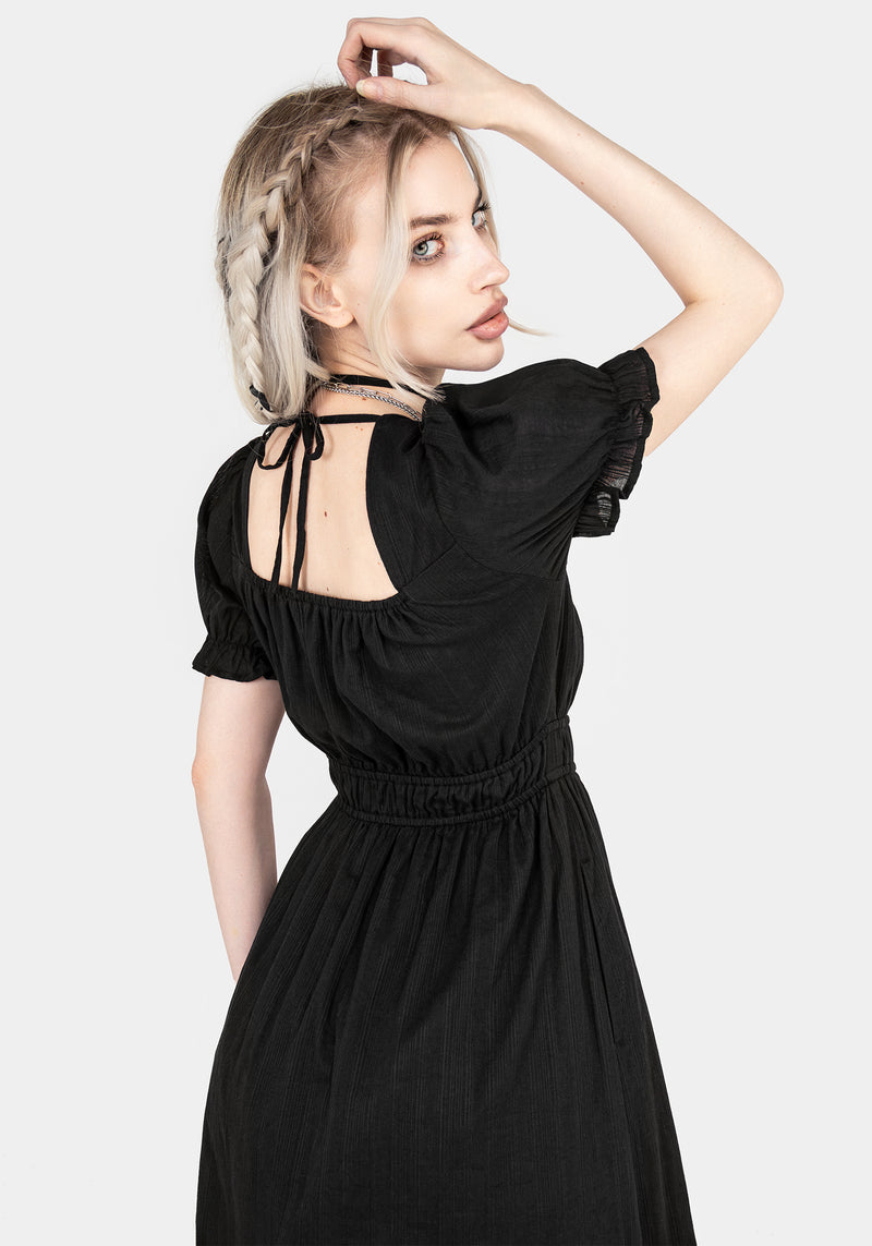 Obsidian Cotton Smock Midi Dress