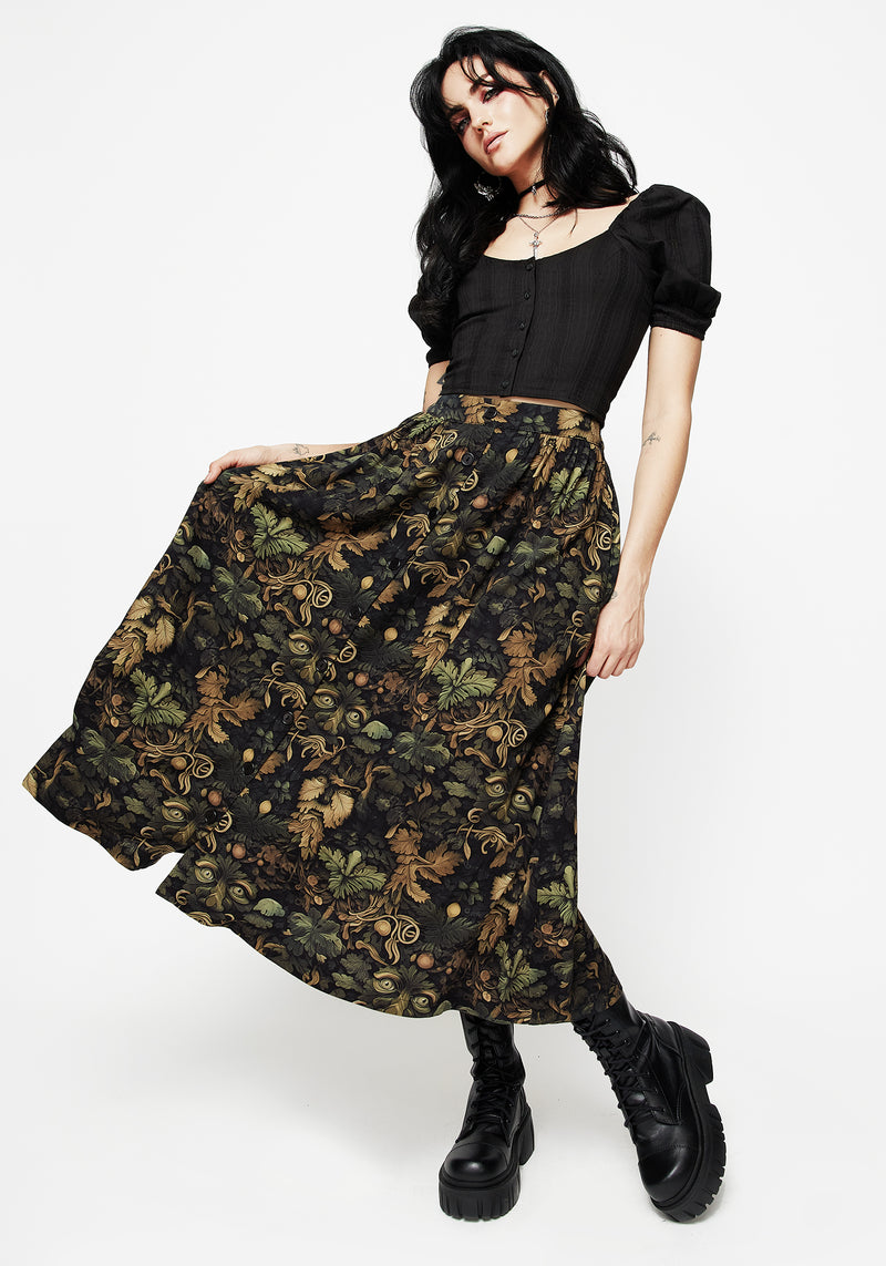 Rebirth Button Up Midi Skirt