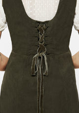 Mycelium Embroidered Mini Pinafore Dress