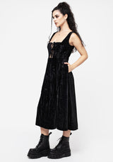 Maggie Tie Front Apron Midi Dress