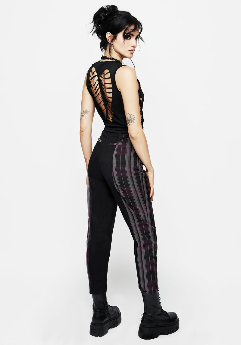 Gambit Spliced Check Tapered Trousers