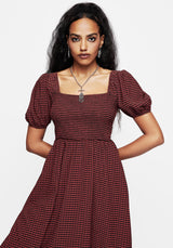 Carmine Check Midaxi Smock Dress