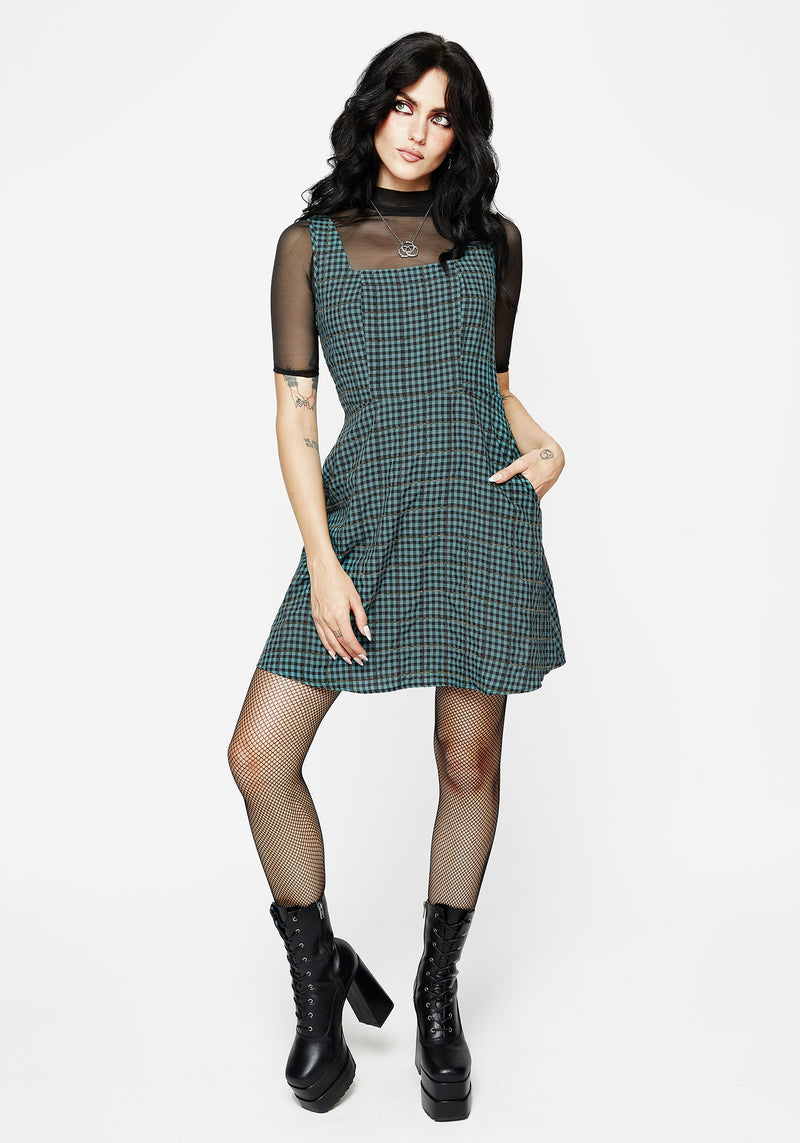 Restless Check Mini Apron Dress