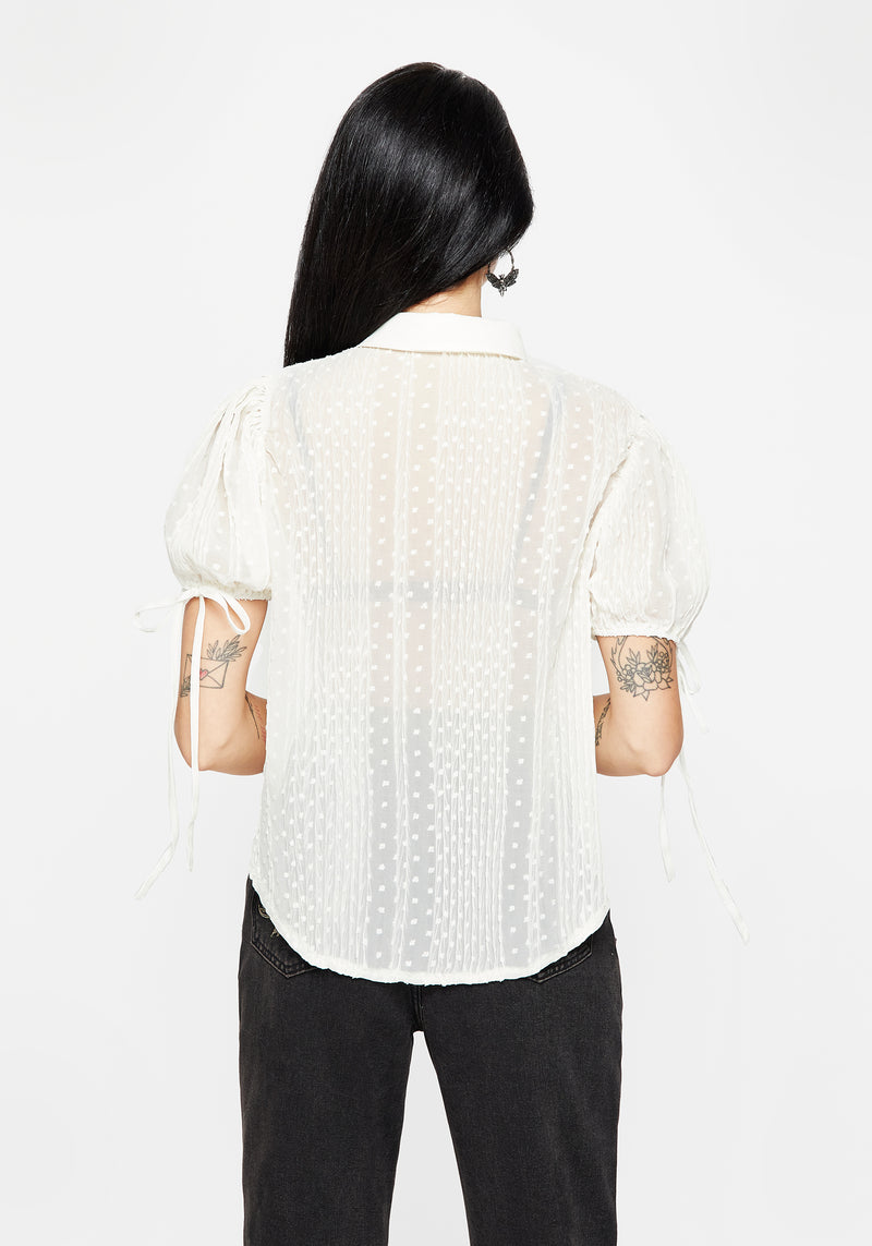 Madeleine Embroidered Chiffon Blouse Top
