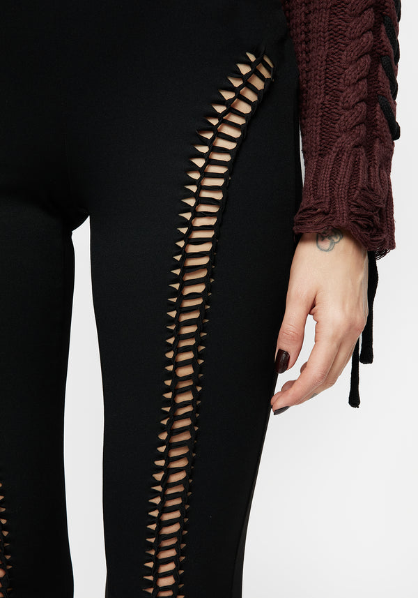 Cage Cut Out Flared Trousers