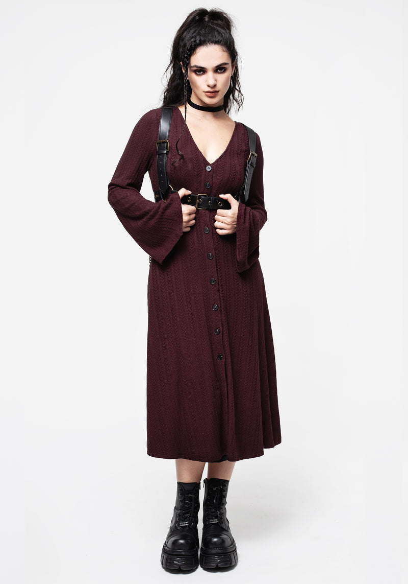 Sybil Button Up Longline Knit Overdress