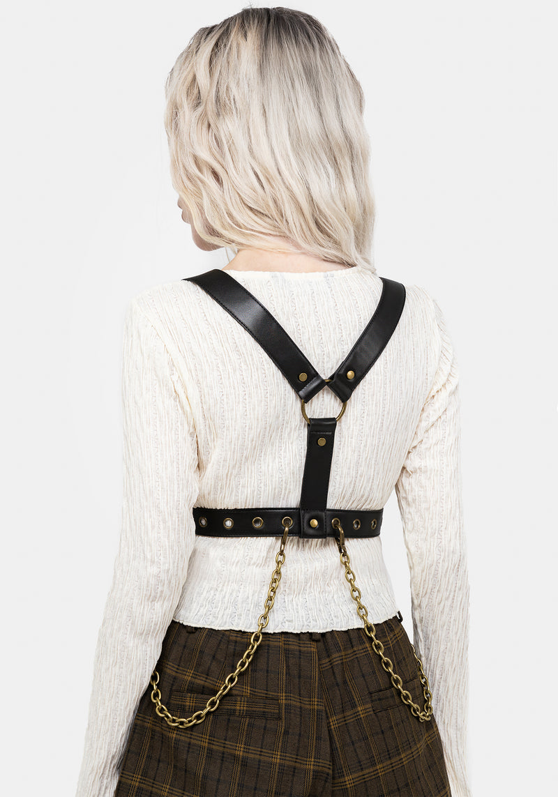 Vignette Brass Chain Harness