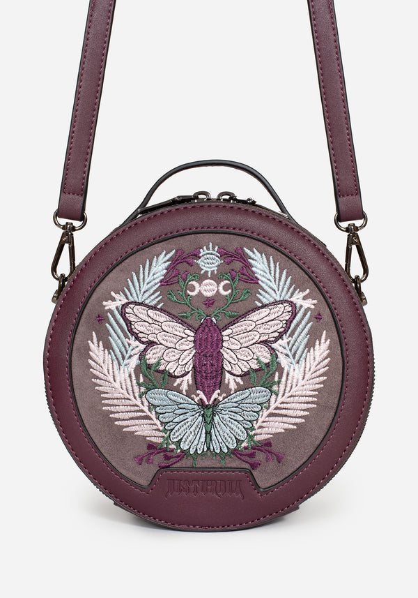 Trivia Moth Embroidered Crossbody Bag