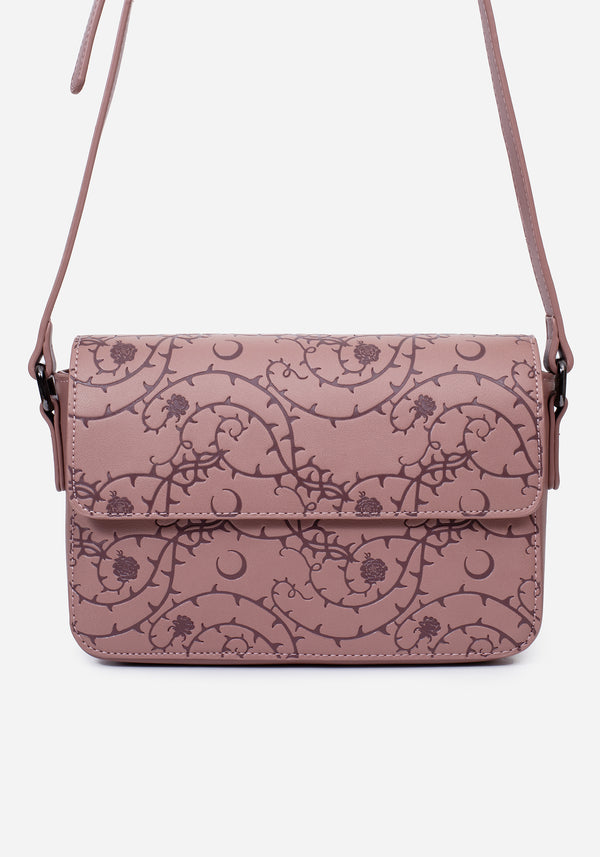 Rosethorn Floral Debossed Crossbody Bag