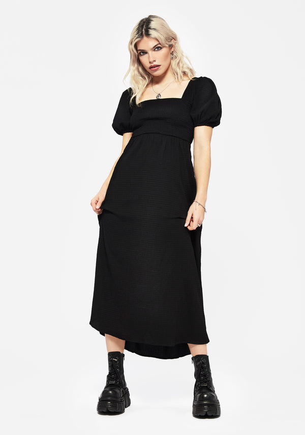 Carmine Midaxi Smock Dress - Black