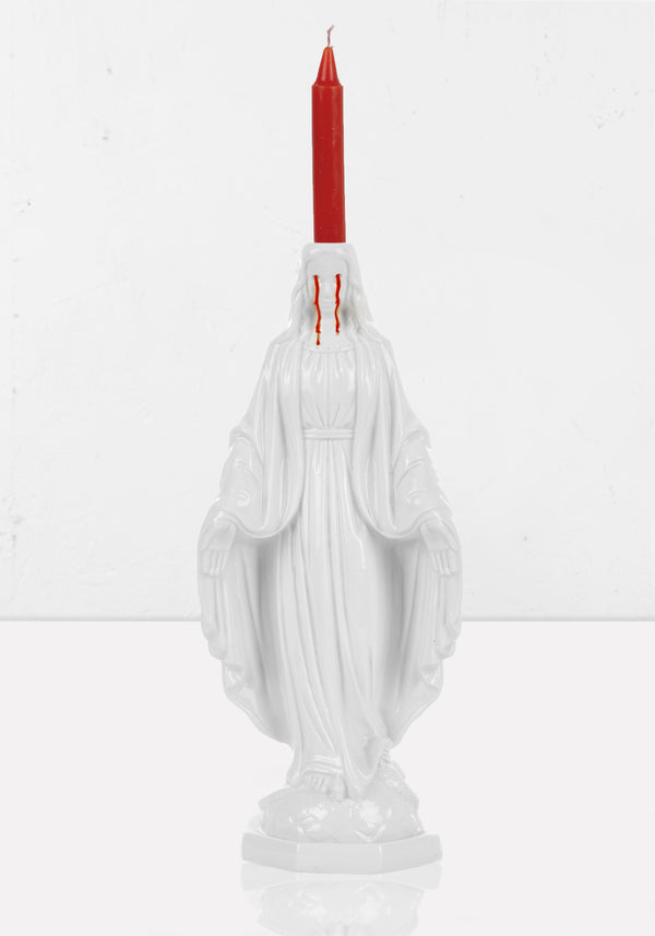 CRYING MADONNA CANDLE HOLDER