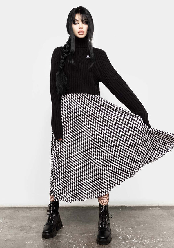 Vaudeville Pleat Midi Skirt