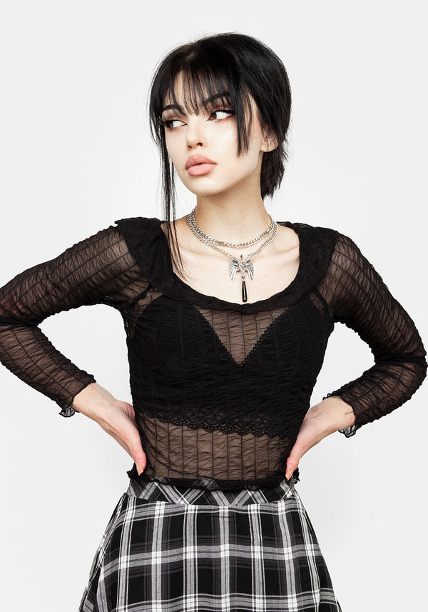 Whisper Gathered Mesh Top