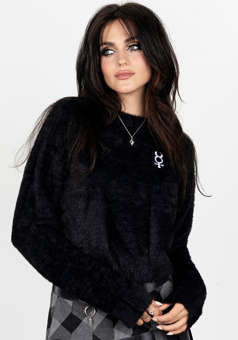 Fluffy cropped online jumper