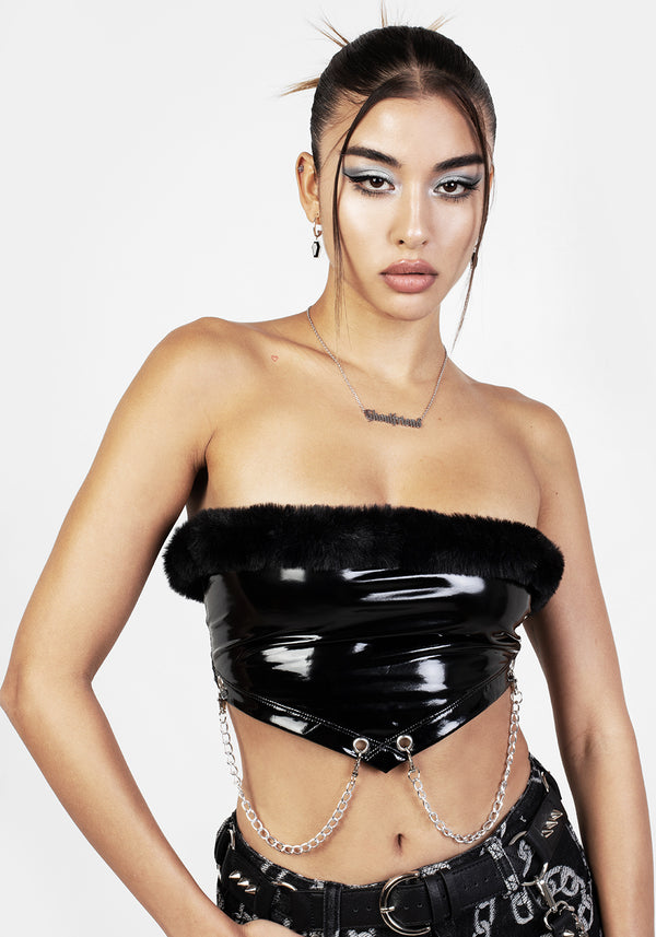 Volume Vinyl Bandeau Top