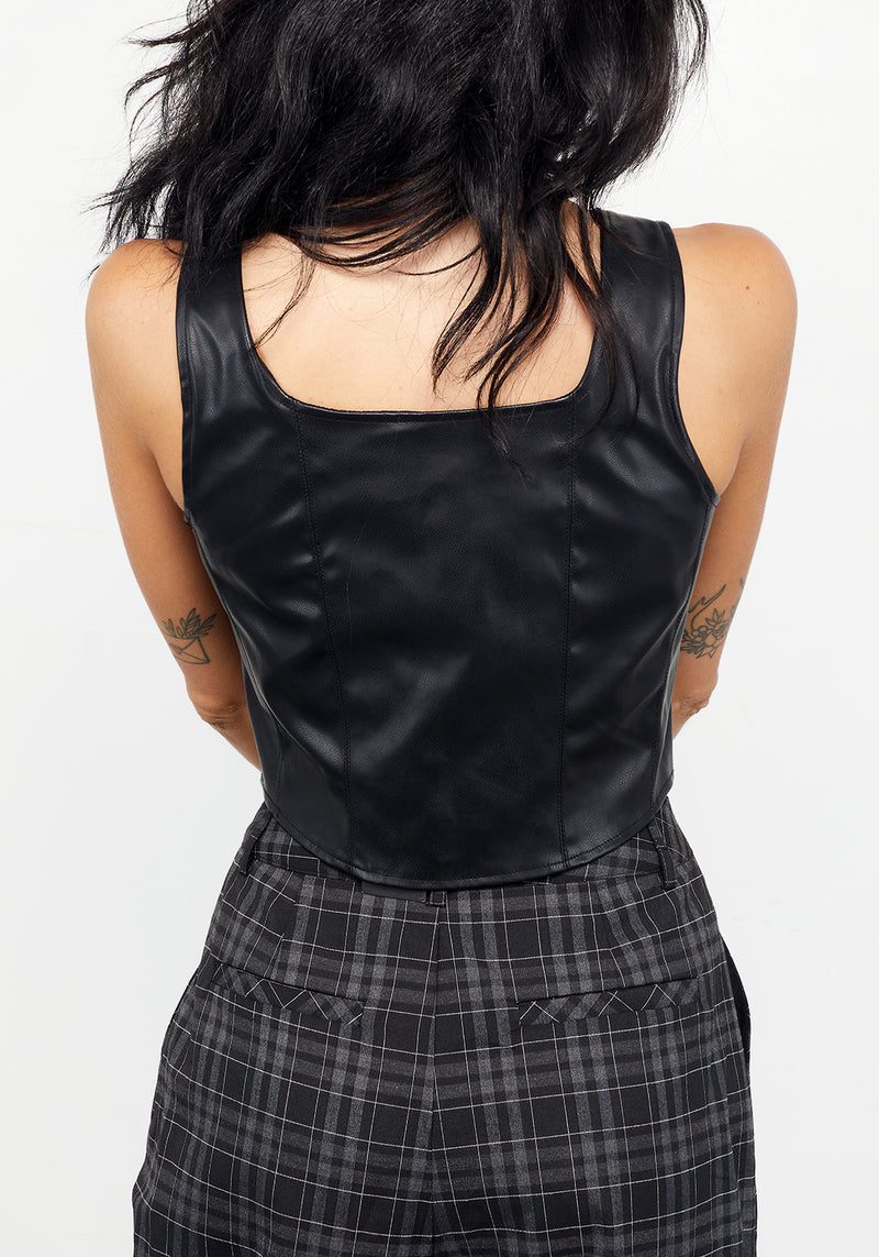 Anthrax PU Leather Lace Up Bodice