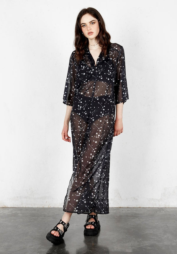 Cosmos Sheer Kaftan Dress