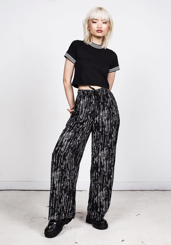 Digital Rain Wide Leg Trousers