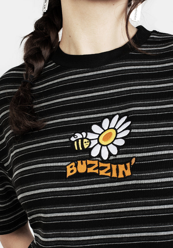 Buzzin Stripe Tee Dress