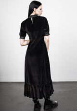 Sorrow Velour Lace Detail Midaxi Dress