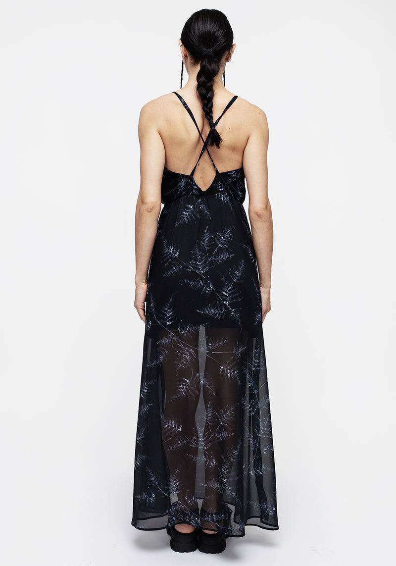 Bracken Sheer Chiffon Strappy Maxi Dress