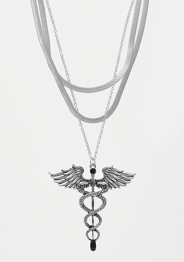 CADUCEUS MULTI-CHAIN NECKLACE